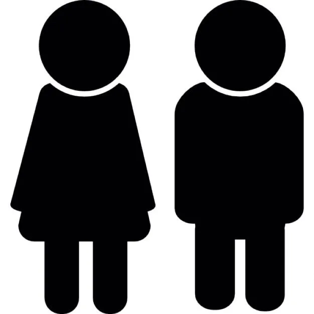 El hombre y la mujer de pie silueta | Descargar Iconos gratis
