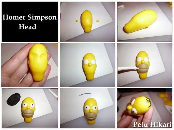 Homer Simpson part 3 | Modelados tutoriales fondant, porcelana ...