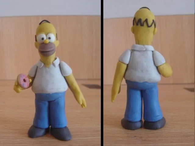 Homero Simpson en porcelana fria paso a paso - Imagui