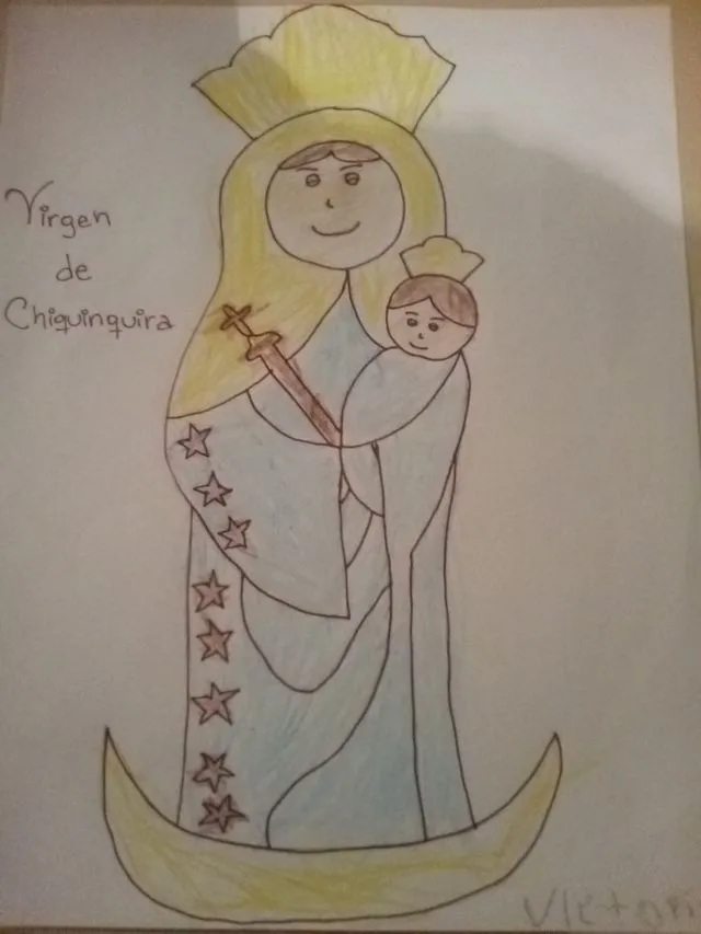 En honor al día de la Virgen de Chiquinquira coloco este dibujo que hizo mi  pequeña ... — Steemit