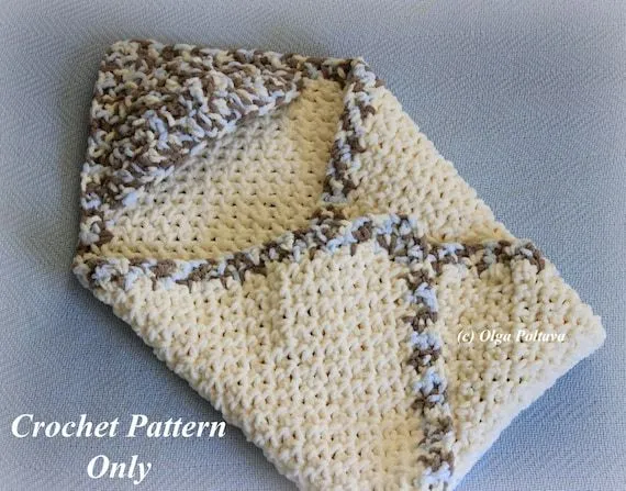 Hooded Baby Blanket Crochet Pattern Easy to by olgascrochetfrenzy
