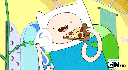 Hora de aventura, goldabyss: Finn would feed a flower some pizza!