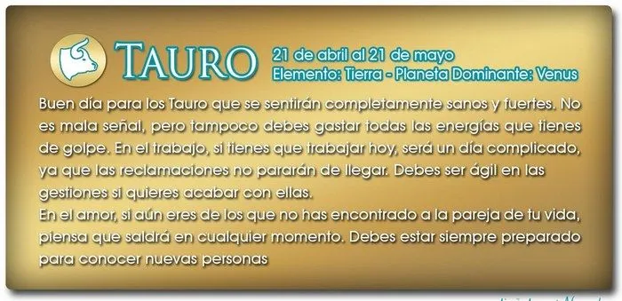 Horóscopo Tauro - Signo del Zodiaco Tauro