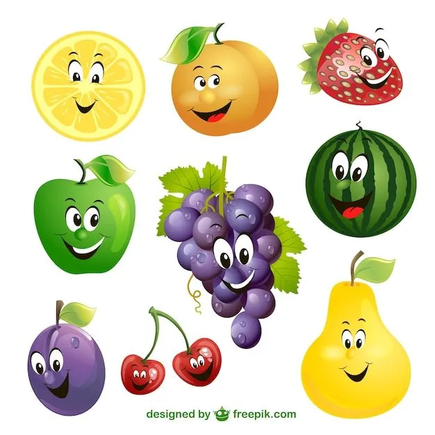 dibujos de frutas vector de expresión | Descargar Vectores gratis
