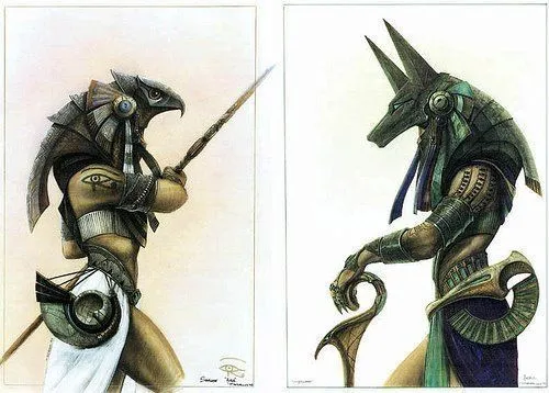 Horus and Anubis - Very cool but way too big. I wonder is a small ...