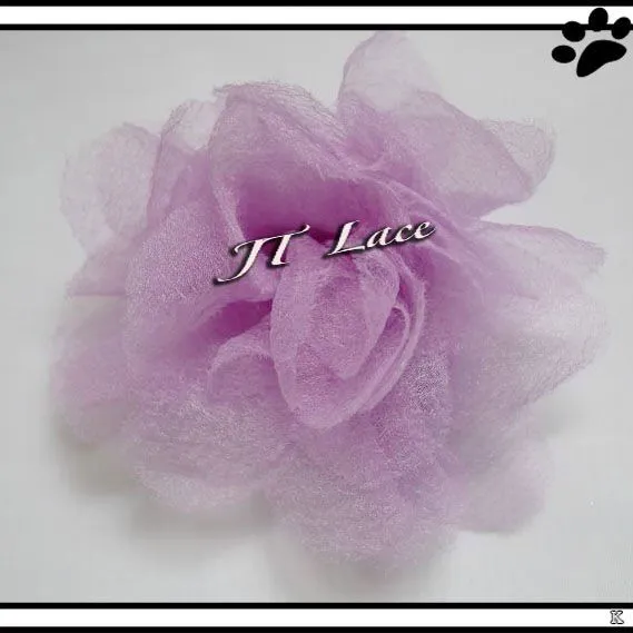 Hot 4 " large lavender flores de tul como ornamento del pelo del ...