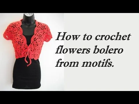 how to crochet flowers bolero shrug jacket with motifs free ...