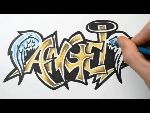 How to Draw ANGEL in Graffiti Writing - Rough Sketch Demonstration ...