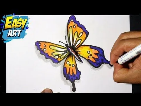 how to draw butterfly 3 - como dibujar una mariposa - como pintar ...