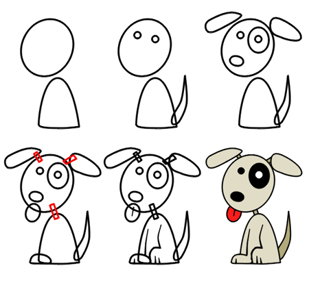 How to draw cartoon puppies step 3 | LM Design Inspiration ...