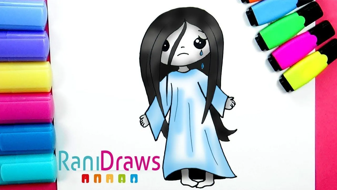 How to draw a CUTE WEEPING WOMAN - Easy drawings step by step - YouTube