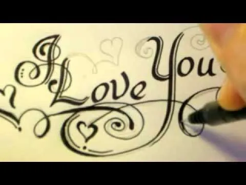 How To Draw Fancy Swirly Italic LOVE YOU Letters - YouTube