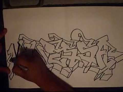 how to draw graffiti (VANNESA).flv - YouTube