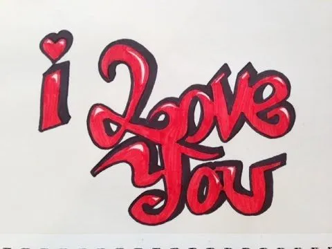 How to Draw I LOVE YOU in Graffiti - YouTube