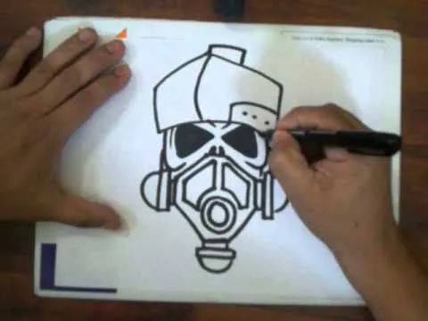 How to draw a skull with a gas mask (quick sketch) - YouTube