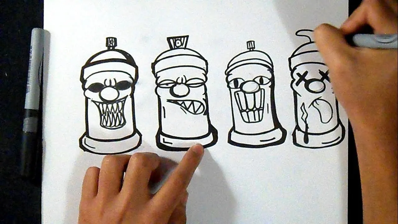 How to draw Spraycans (designs) - YouTube
