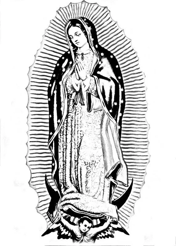 How to draw Virgen de Guadalupe - Imagui