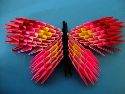How to make a 3d origami butterfly - YouTube