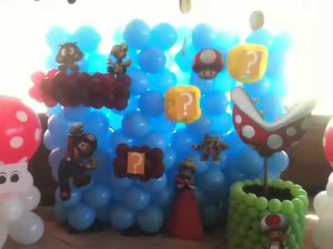 Decoración de globos de Mario Bros - Imagui