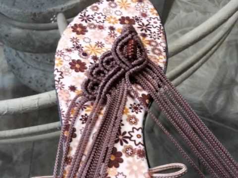 Sandalias hechas a mano con Tecnica de Macrame - YouTube