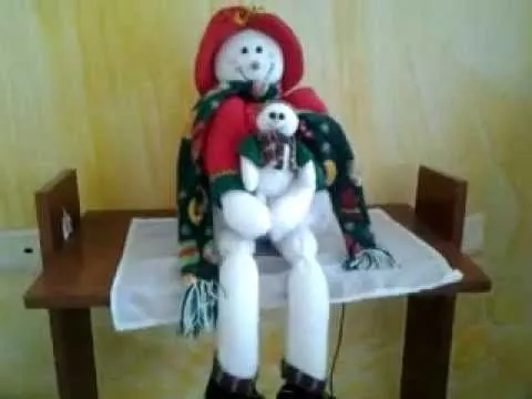 como hacer Muñeco de Nieve En Tela, how to make snowman in Fabric ...