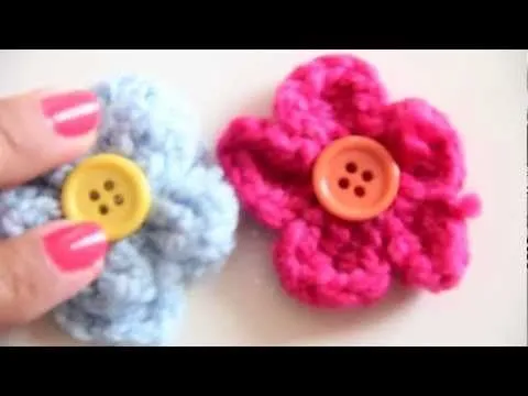 Flores tejidas con gancho - YouTube