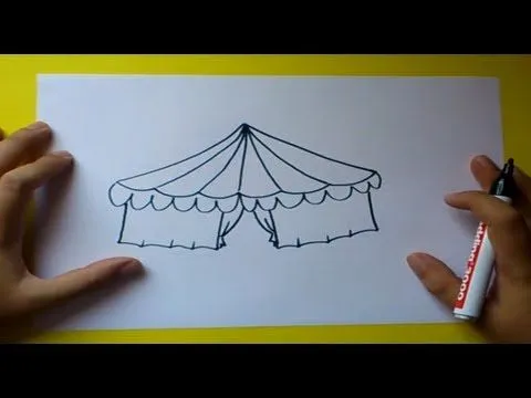 Como dibujar un circo paso a paso - PintayCrea.over-blog.com