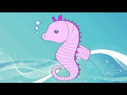 Cómo dibujar un caballito de mar. Dibujos infantiles - YouTube
