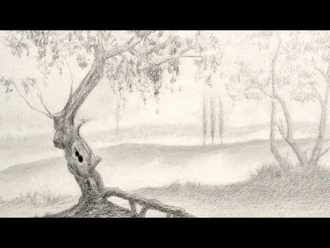 Dibujando paisajes: cómo dibujar un árbol - Arte Divierte - YouTube