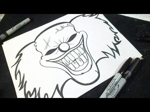Cómo dibujar un Rostro de Payaso Graffiti - YouTube