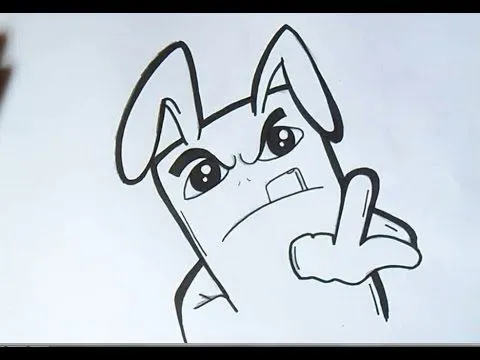 cómo dibujar un conejo Graffiti | Wizard art - | ZaXx - YouTube