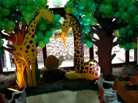 Decoración con globos de safari - Imagui