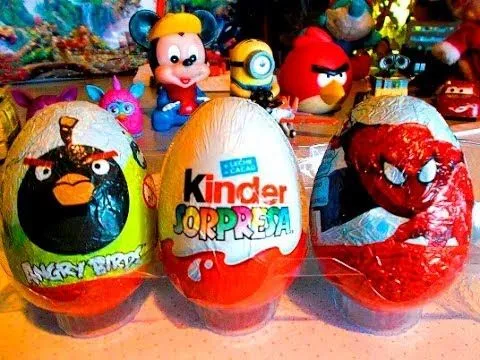 3 Huevos Sorpresa, Angry Birds, Kinder Sorpresa y Spiderman ...