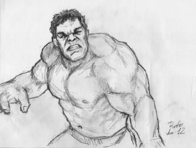 Dibujos a lapiz hulk - Imagui