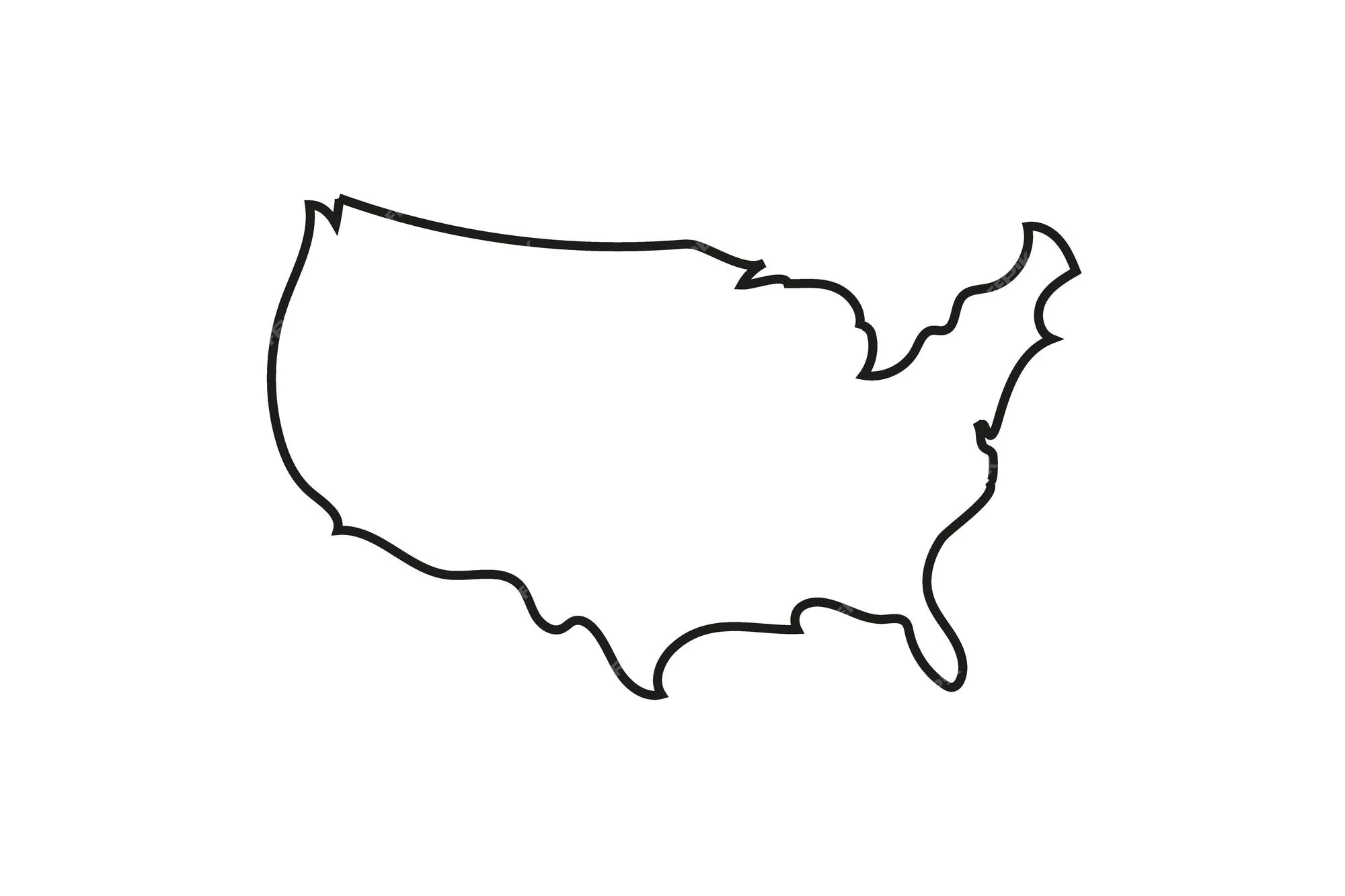 Icono de mapa de estados unidos aislado sobre fondo blanco ilustración  vectorial | Vector Premium