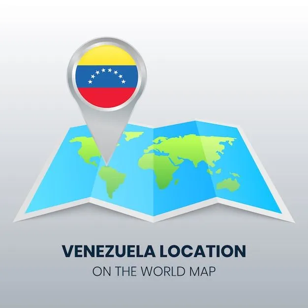 Ícono de ubicación de venezuela en el mapa mundial | Vector Premium