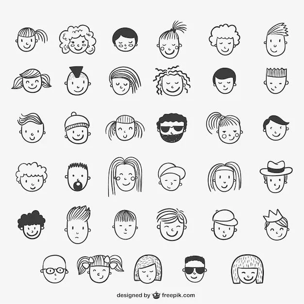 Iconos de caras de dibujo | Descargar Vectores gratis