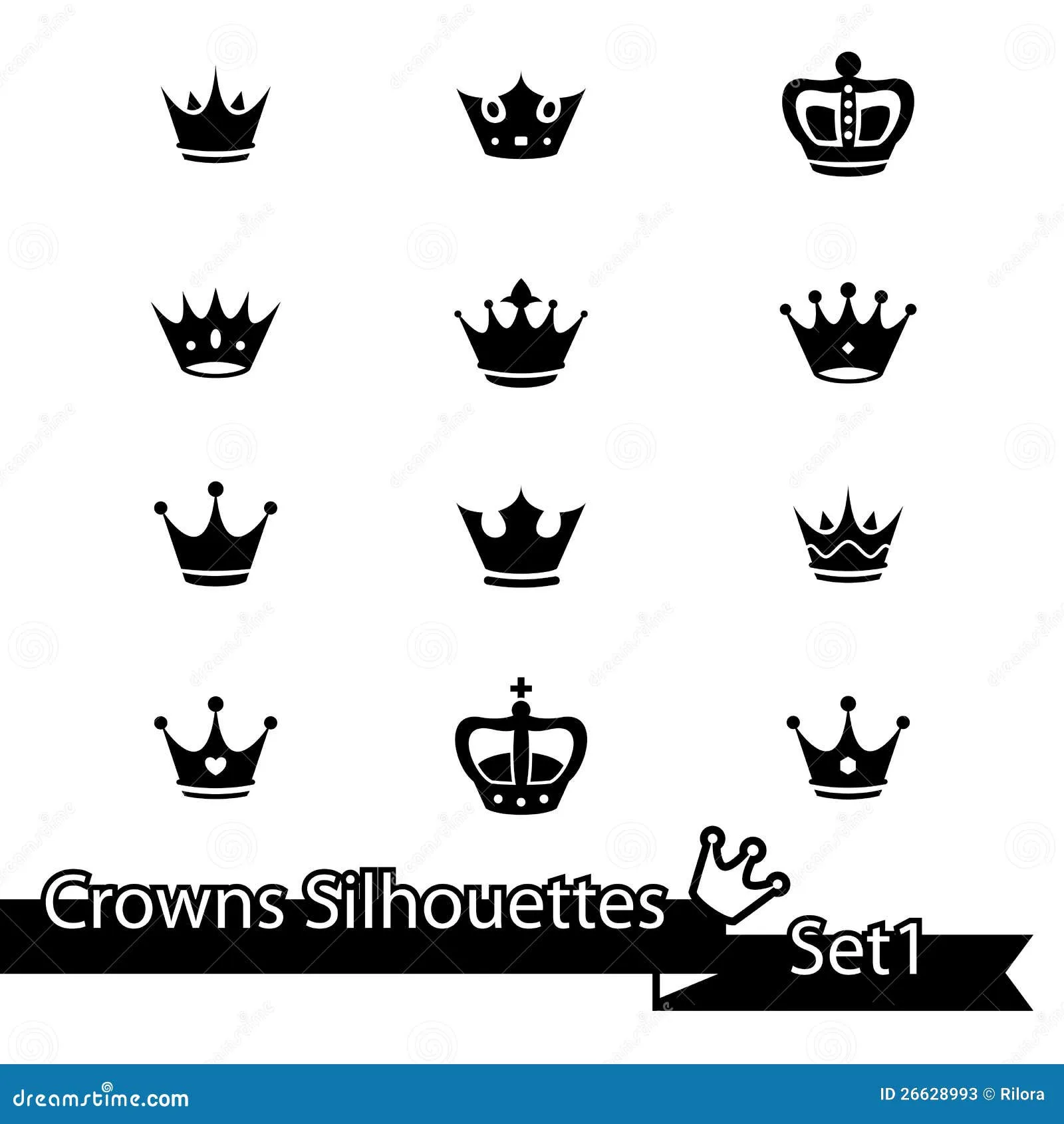 Iconos Negros De La Corona Del Vector Fotografía de archivo ... Iconos Negros De La Corona Del Vector Fotografía de archivo ...