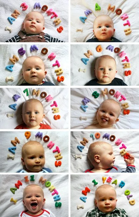 Otra idea para fotografiar a tu bebé mes a mes : Baby-