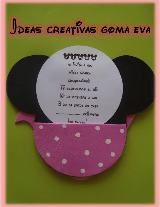 Ideas Creativas Goma Eva: Invitaciones Mickey Mouse