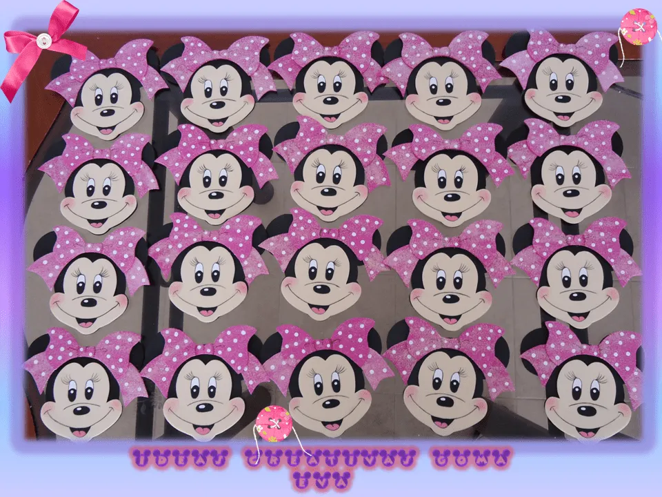 Tarjetas de invitación de Minnie Mouse en foami - Imagui