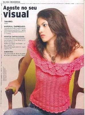Ideas en Crochet: blusa rosa