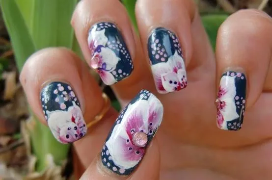 Diseños de uñas con flores para pies - Imagui