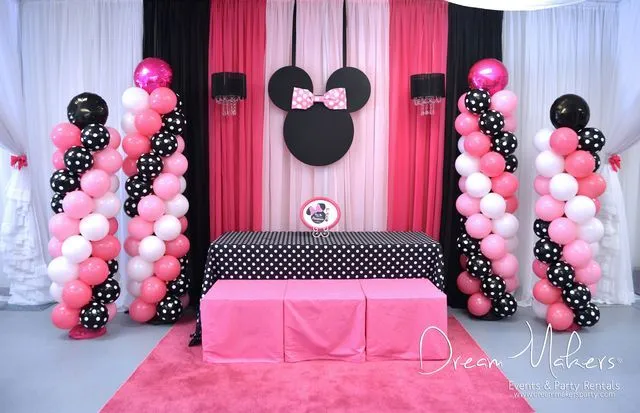 Ideas para fiesta de minnie mouse rosa y negro | Curso de ...