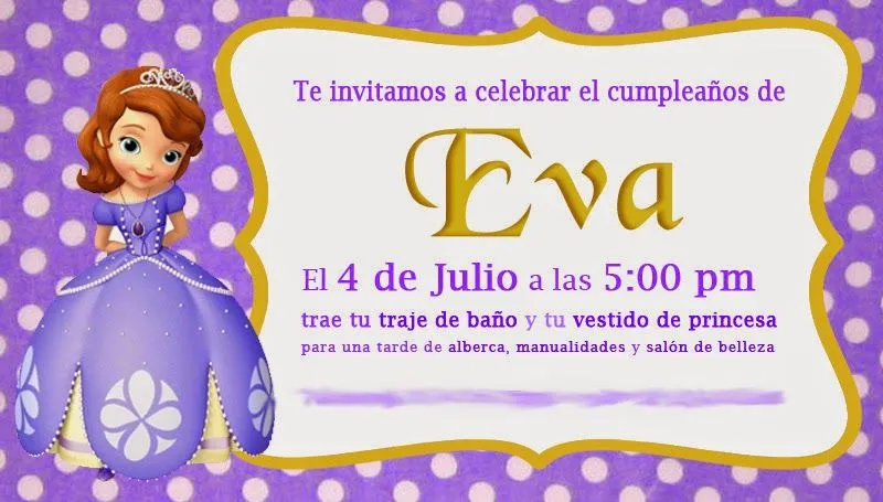 Ideas para una fiesta de Princesita Sofia ~ www.aliciallanas.com