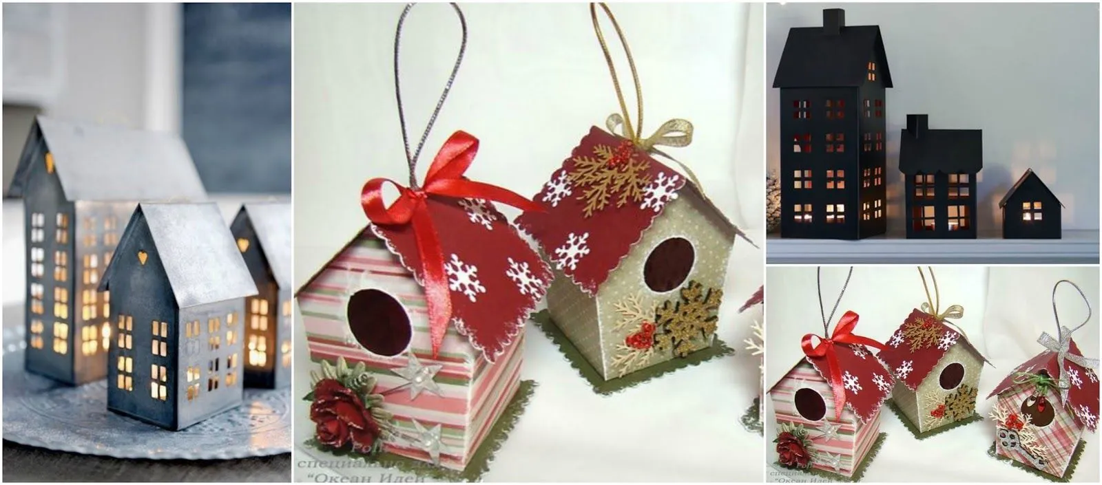 7 Ideas y moldes para hacer bonitas casitas navideñas de papel ~ Belleza y  Peinados