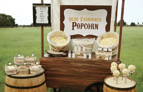 Ideas de Popcorn Bar y Mesa de Dulces Únicas y Originales