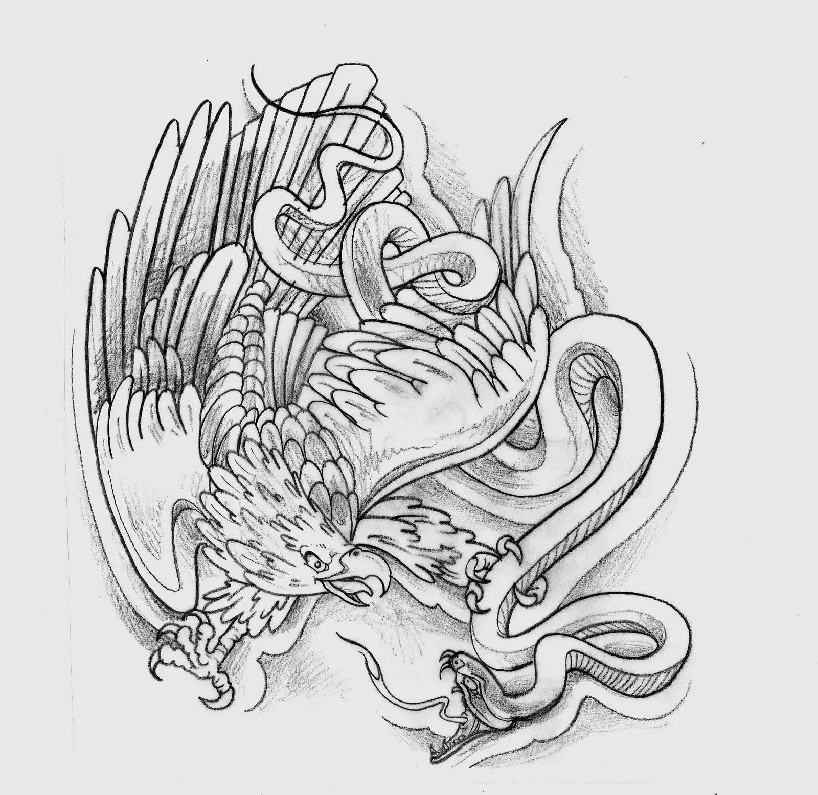 Ideas para tu tattoo: Águila luchando con serpiente Ideas para tu tattoo: Águila luchando con serpiente