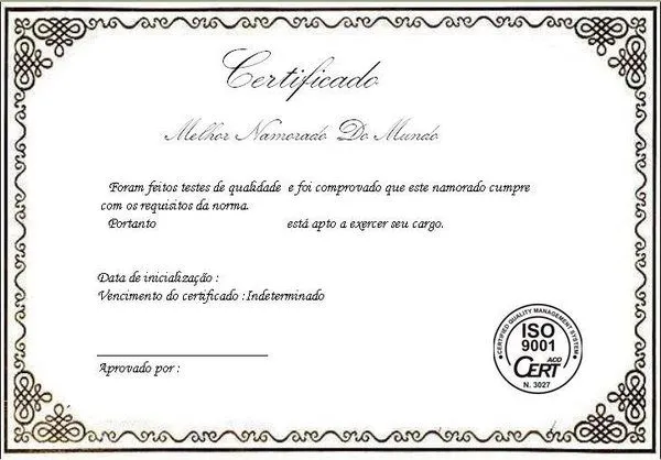 Ideias Para Namorados: Certificado -Melhor namorado do Mundo Ideias Para Namorados: Certificado -Melhor namorado do Mundo