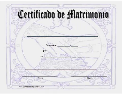 Certificado de Matrimonio para imprimir los certificados, gratis ...